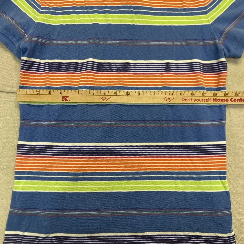 Vintage Polo Ralph Lauren Shirt Mens L Blue Bayadere Striped Cotton 90s Preppy